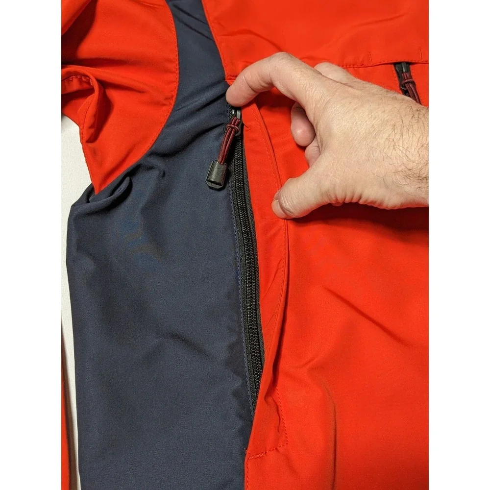 VTG POLO RALPH LAUREN Men Large Orange Full Zip Long Sleeve Windbreaker‎ Jacket